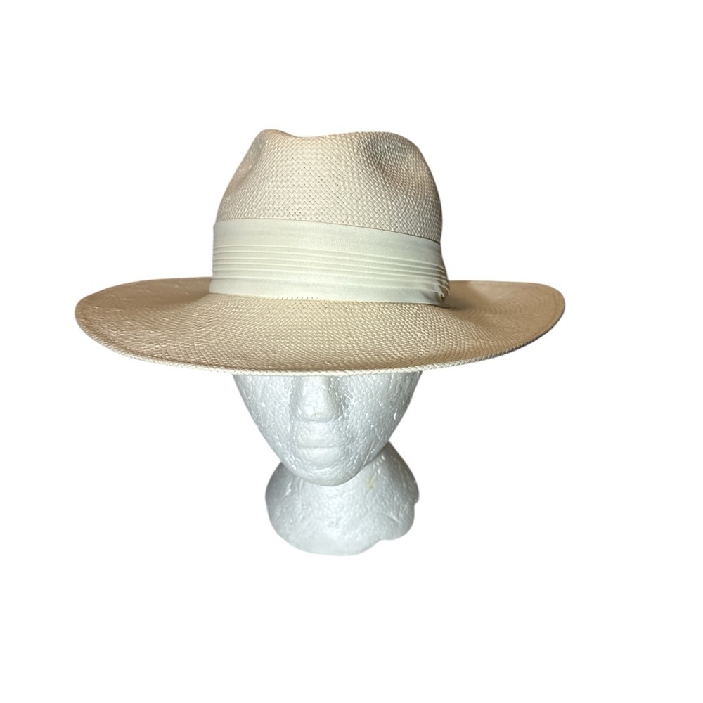 ***NWOT***Unisex Elegant Cream Woven Hat with Ribbon